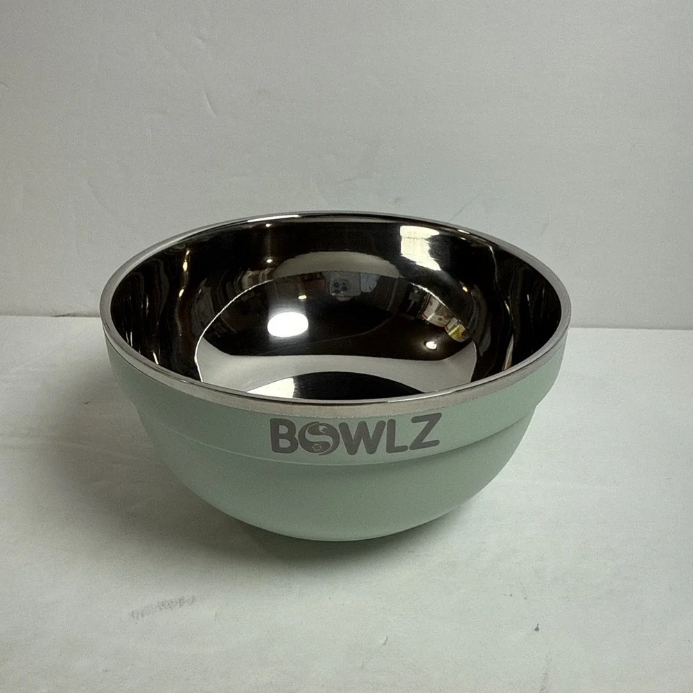 Bowlz Metal ice cream bowl 16‎ ounce cold & hot stainless steel One Green